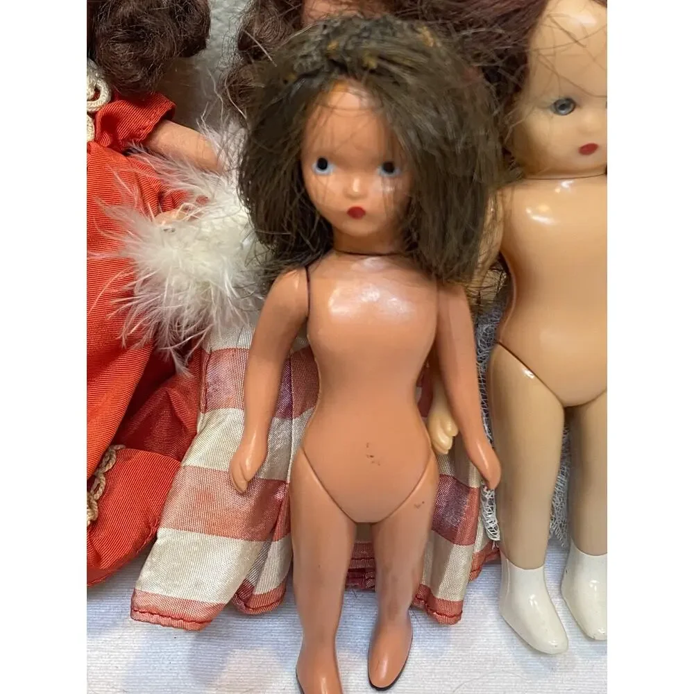 8 Vintage Lot 1940’s 50s Nancy Ann Storybook Dolls Bisque Hard Plastic